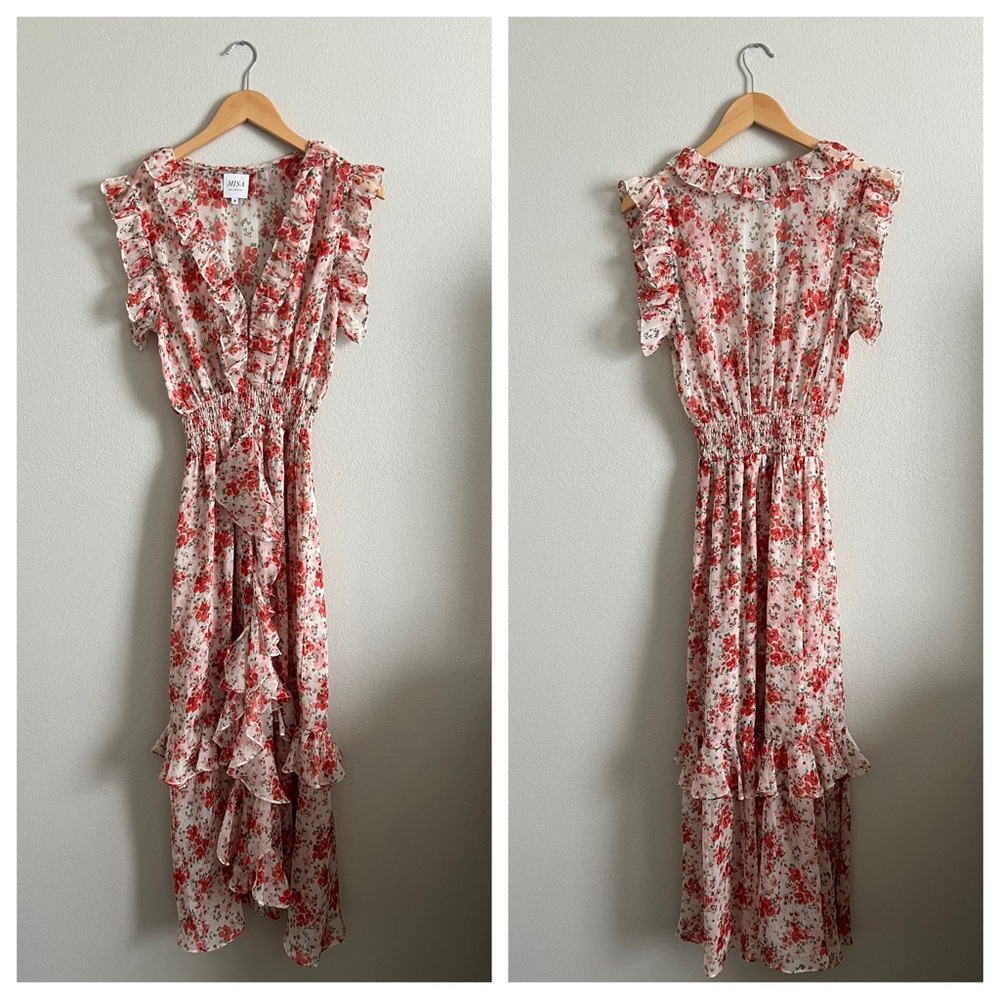 Revolve Misa Los Angeles Kidada Midi Dress | 
 Ruffle Midi Dress